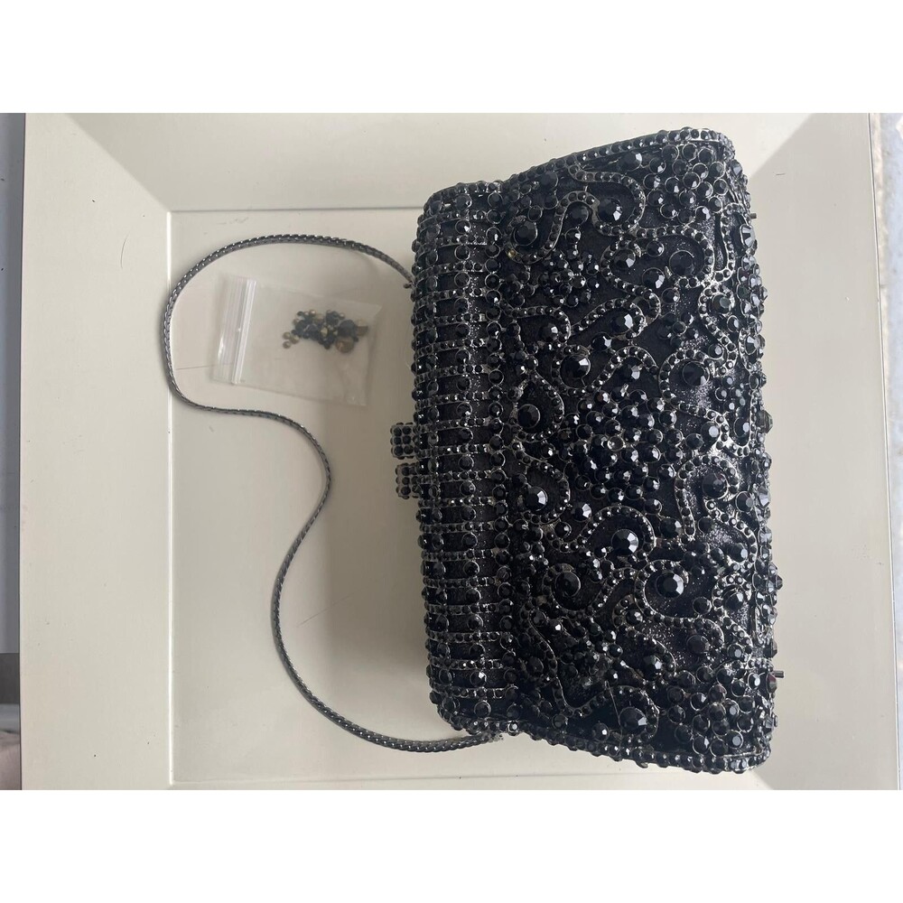White Chocolate Crystal Clutch for Women Rhinestone Crystal Purse Luxury Black